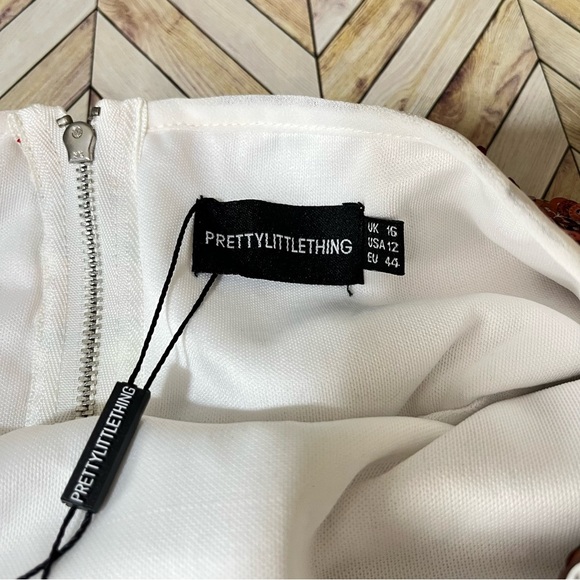 PRETTY LITTLE THING Multi Stripe Sequin Halterneck‎ Romper Sz 12 Baddie Party - Picture 4 of 10